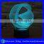 Acrylic 3D Magic Heart Shaped LED Night Light Creative Stereoscopic 7 Colors Flashing Touch LED Night Light