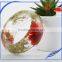 2016 high quality clear customized jewelry resin real dried flower bangle