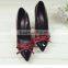 New Fashion Genuine Leather Pointed Toe High Heel Dress Shoes Elegant High Heel Bowknot Fashion Shoes CP6677
