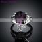 Fashion Big Amethyst Purple Zircon Crystal Ring Party Exaggerated Wedding Rings for Women Platinum Plated Gold Ring