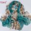 2016 Rose Patterns Gradient 100% Polyster Inmitated Silk Scarf Pashmina Scarves/ Large Shawls Ponchos Wraps Women 145x170cm