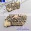 custom adhesive embossed zinc alloy furniture labels