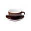 300ml Top Quality Color Glazed Ceramic Stoneware Coffee Tea Cups With Saucers Sets