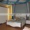 FUTURE Korea's rural style solid wood white bed with fabric for bedroom furniture design