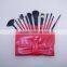 12pcs per set professional make up brush set for lip stick brush with makeup brush bag
