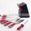 iron royal kitchen knife set with black wooden /rack/shelf