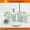 Light blue color gift accessories ceramic bath set with relief