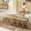 High-endstainless steel golden plated marble top center table design B818