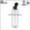 clear round plastic packaging 200ml 250ml flip top cap custom made plastic bottle logo printing OEM
