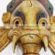 Hand Crafted Wooden Mask of Hindu Lord Ganesh Wall Hanging Made In Nepal