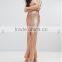 New Fashion ladies long Front Split Sequin Cross Back Maxi Dress