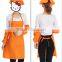 Orange Womens Printing Logo Cotton Kitchen Bib Aprons Adults