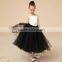 Hot sales girls birthday dress kids princess flower girls dresses for spaghetti strap white and black lace Custom