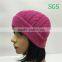 2016 new fashion winter knitted adult beanie in pink