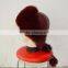 SJ929-01 Wine Color Classic Design America Fox Fur Hats