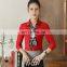 Summer hot sale elegant cotton/linen collar custom fitted three-quarter sleeve office cotton shirt