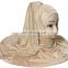 Justkartit Women's Dark Beige Colour Saudi Arabia Niqab / Casual Wear Golden Stone work Hijab Headscarf / Burkha Niqab Designs