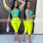 2020 summer sexy tight strap hollowed out two piece set  sleeveless  women outfit clothes