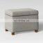 Reatai brown linen fabric antique footstool ottoman furniture bench fabric storage bench