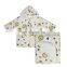 Faus mink hooded toddler bathrobe white sherpa plush robe kids baby animal bathrobe 0-18M