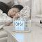 Time temperature display  table lamp alarm clock led alarm clock with backlight rechargeable