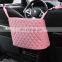 Seat Back Organizer Mesh With Premium Leather Car Storage for Purse Holder, Barrier of Backseat Pet Kids With Pocket