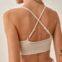 Ladies' santoni seamless knit quick dry & wicking stripe back high support sports bra.