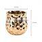 artificial corporate electroplated gold colored ceramic vases for home decor with Metallic Gold Tone and Hammered Texture