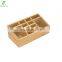 Small Multifunctional Bamboo Organizer Desk Caddy Home Office Accessory Tray School Art Supply Holder Pen Pencil Brush Holder