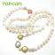 Topearl Jewelry White Freshwater Bread Pearls Multicolor Coin Beads Clay Rhinestones Necklace Shop for Sale FN494