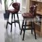 Home furniture modern leather vintage bar stool chairs metal high bar stool chair