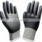 HPPE Fiber Glass Yarn Micro Foam Nitrile Waterproof ANSI A4 Anti Cut Work Gloves