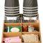 Office Kitchen Bamboo Coffee Capsule Storage Box Disposable Paper Cup With Compartments Tea Sugar Bag Storage Boxes