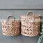 Hot Sale Water Hyacinth and Jute Antique Wicker Wall Hanging Baskets for Plants Accessories Flower Holder Supplier
