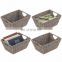 Hot Selling Household Natural Woven Storage Cube Basket With Handles Decor Storage Basket Wholesale