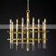 Custom Living Room Dining Room Modern Bedroom Hotel Decoration Modern Industrial Style Brass LED Chandelier