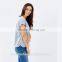 Women t shirt design top quality V-neck t shirt cotton short sleeve for ladies TS033