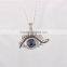 2016 Fashion 925 sterling silver bule evil eye pendant necklace jewelry