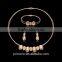 Vintage Stainless Steel 18K Gold Plated Necklace Earrings Bracelet Charm Bridal Jewelry Sets