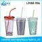 AS Material Double Wall 450ML BPA free disposable plastic coffee cup