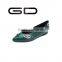 GD fashion romantic crystal decoration quality breathable genuine leather flat shoes for women
