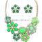  Express Handmade Rhinestone Flower Design Fashion Pendant Necklace Sets and custume jewelry set