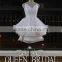 Latest Style V-neck Sleeveless Cross Strap Back Appliqued Lace Ruffled Skirt Short Wedding Dresses