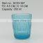 press drinkware/Wine goblet,Hiball,DOF, sundae cup,pitcher color glass in lake blue with float grass embossed patern