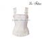fancy white elastic and embroidered lace wears outside underwired corset