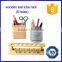 Clear varnished solid wooden test tube rack 6 holes tube capacity