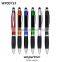 Colorful Functional Plastic Roller Point Pen with Rubber Tip