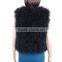 Genuine turkey Fur Vest OEM Wholesale fur vest KZ150120