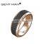 8mm rose gold plated titanium carbon fiber ring engagement couple ring