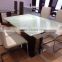 TB wood elegant used dining table and chair extendable glass dining table
